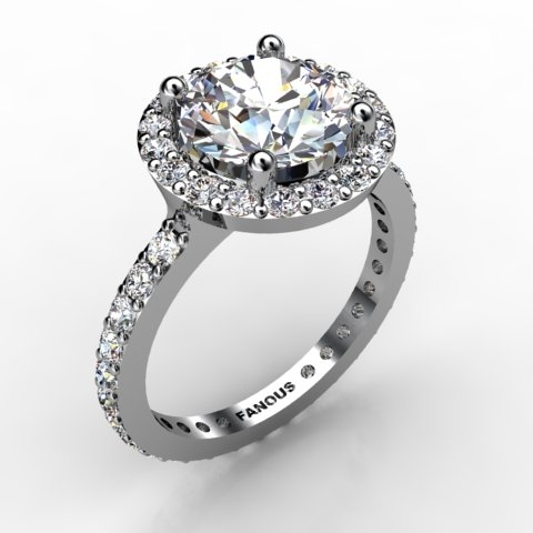 18k White Gold Engagement Ring 0.81ct - 0200886-18kw