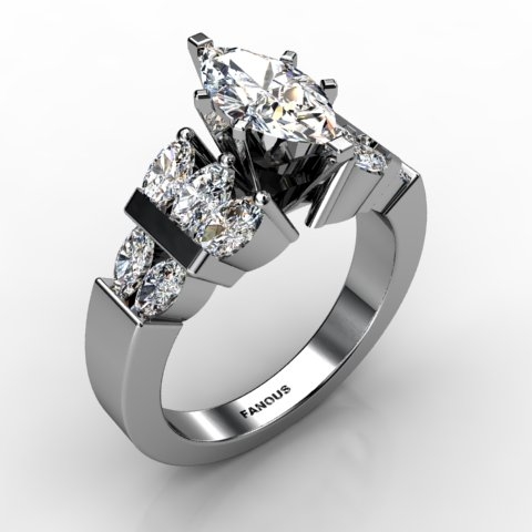 18k White Gold Engagement Ring 0.826ct - 1002232-18kw